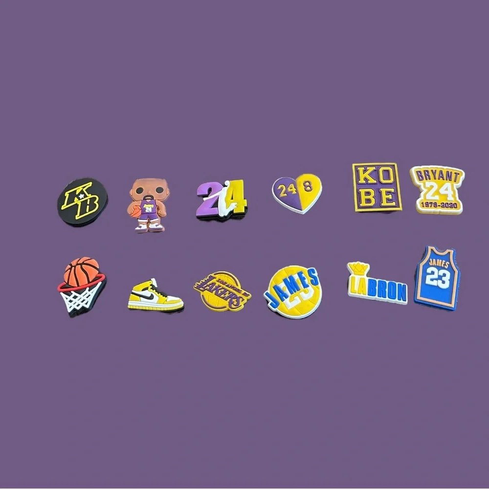 LA Lakers Assorted Croc Charms 12 Piece - Picture 2 of 2